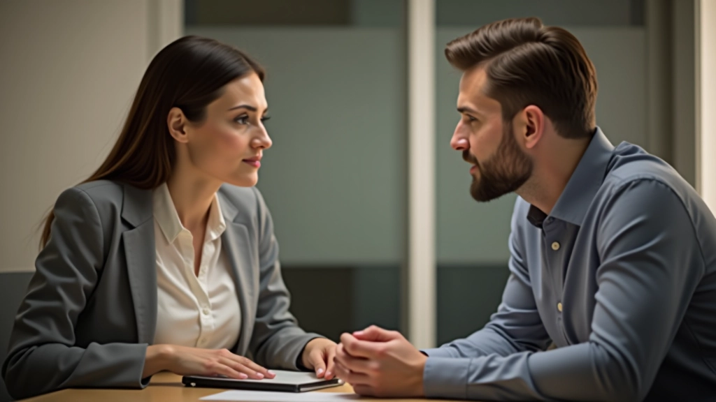 Due persone in una conversazione significativa, una ascolta con attenzione mentre l'altra parla, ambiente calmo e intimo
