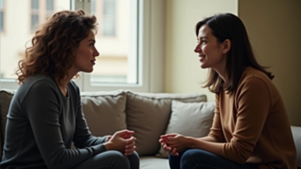 Due persone che si guardano negli occhi durante una conversazione consapevole e significativa